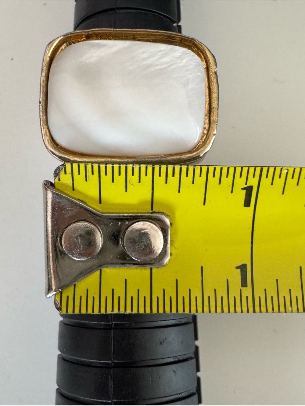 Large White Rectangular Statement Ring Size 8.75 - Picture 7 of 7